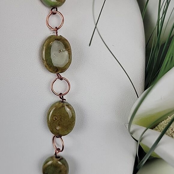 Stone drop necklace length inches 26 - Picture 3 of 6